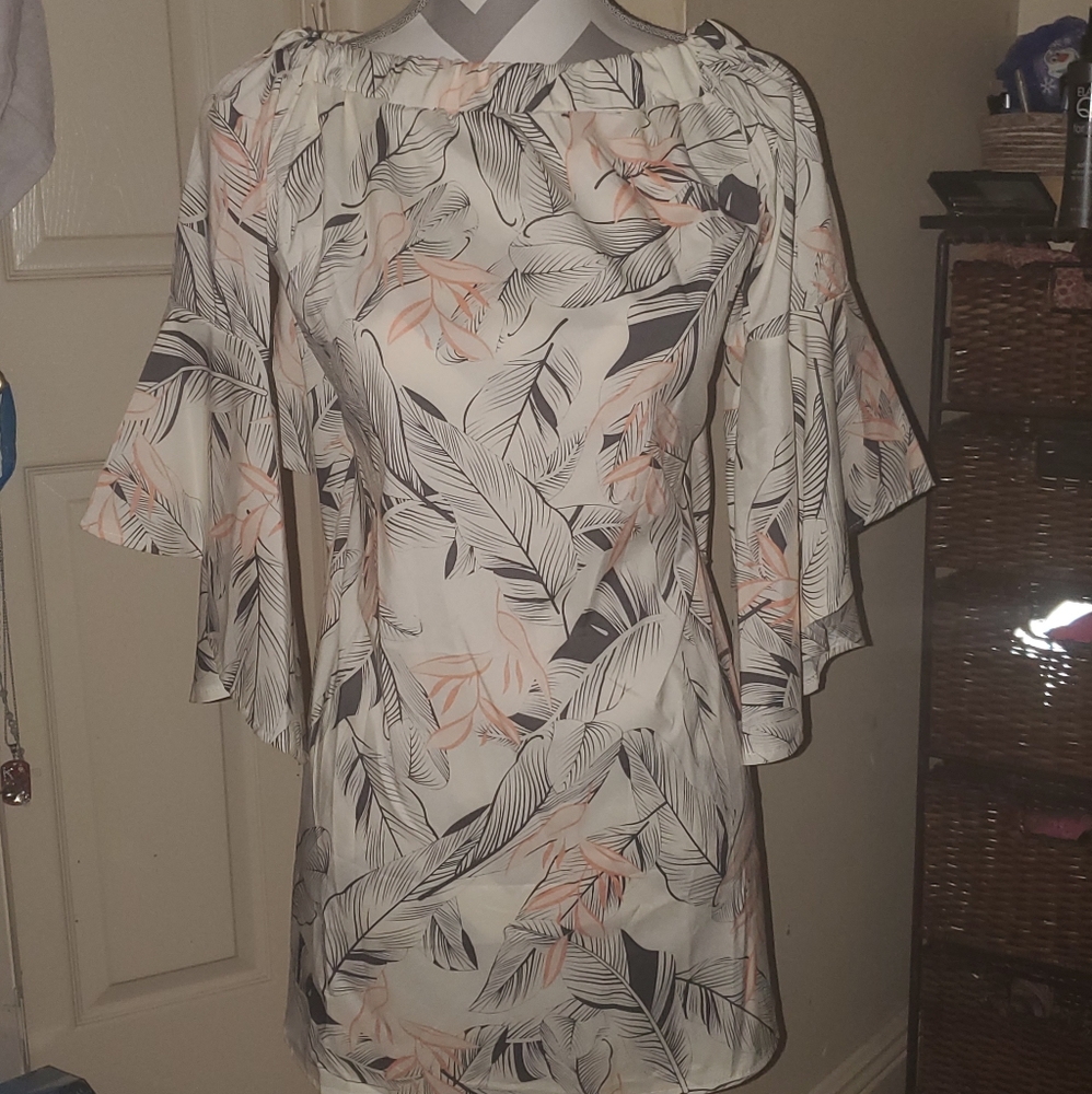 NWOT Peach & navy blue cotton Dress
